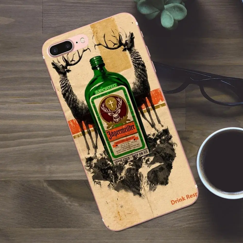 Bixedx Jagermeister Ретро бутылка рисунок ТПУ Для Huawei G8 Honor 5C 5X 6 6X 7 8 9 Y5II Mate P7 P8 P9 P10 P20 Lite Plus 2017