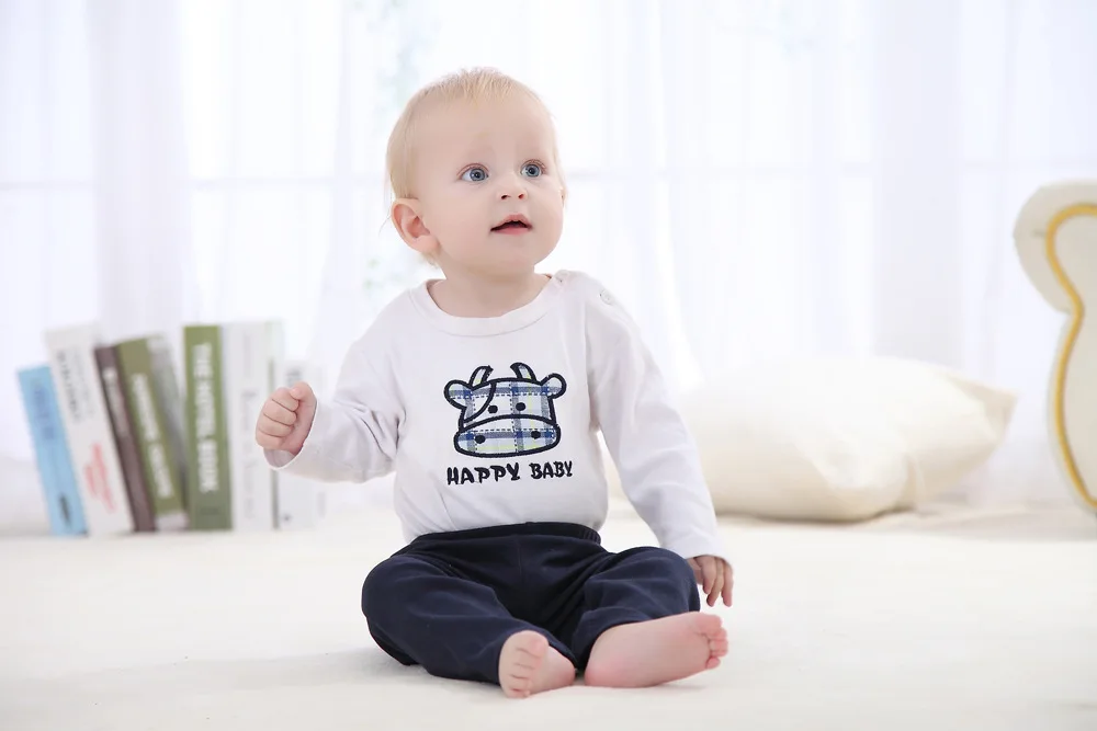 Детские штаны леггинсы для мальчиков с мультяшной вышивкой брюки из 100% хлопка