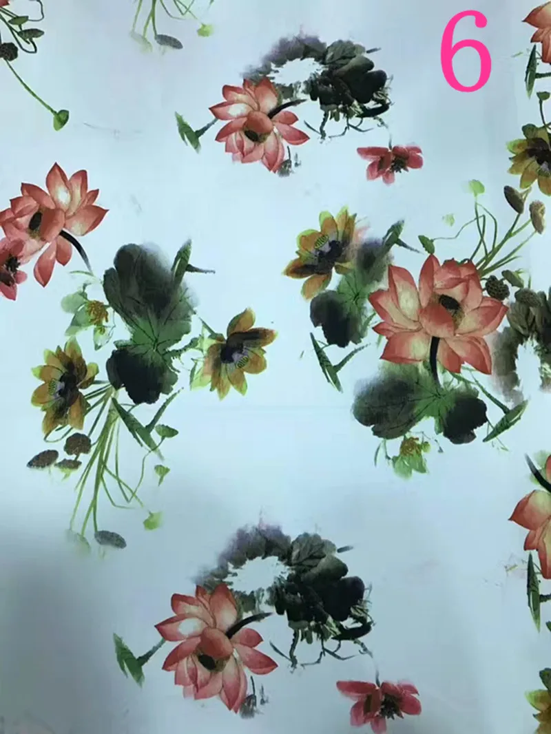 

150cm brushed/fleece surface China folk style lotus flower printing 170GSM jersey fabric, SD-170710G