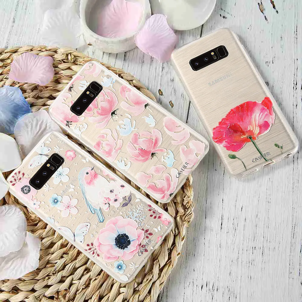 Чехол CASEIER с объемным цветком для Samsung S8 S9 Plus Note 8 мягкий силиконовый чехол Galaxy S6 S7