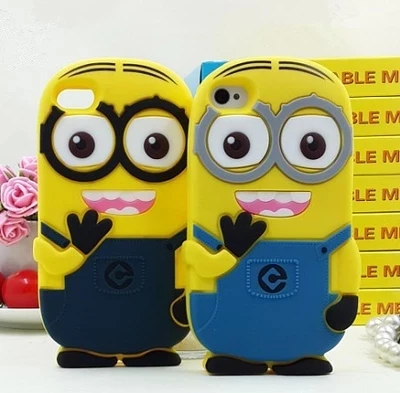 Горячая 3D симпатичные мягкие мультфильм кремния гадкий я желтый миньон назад