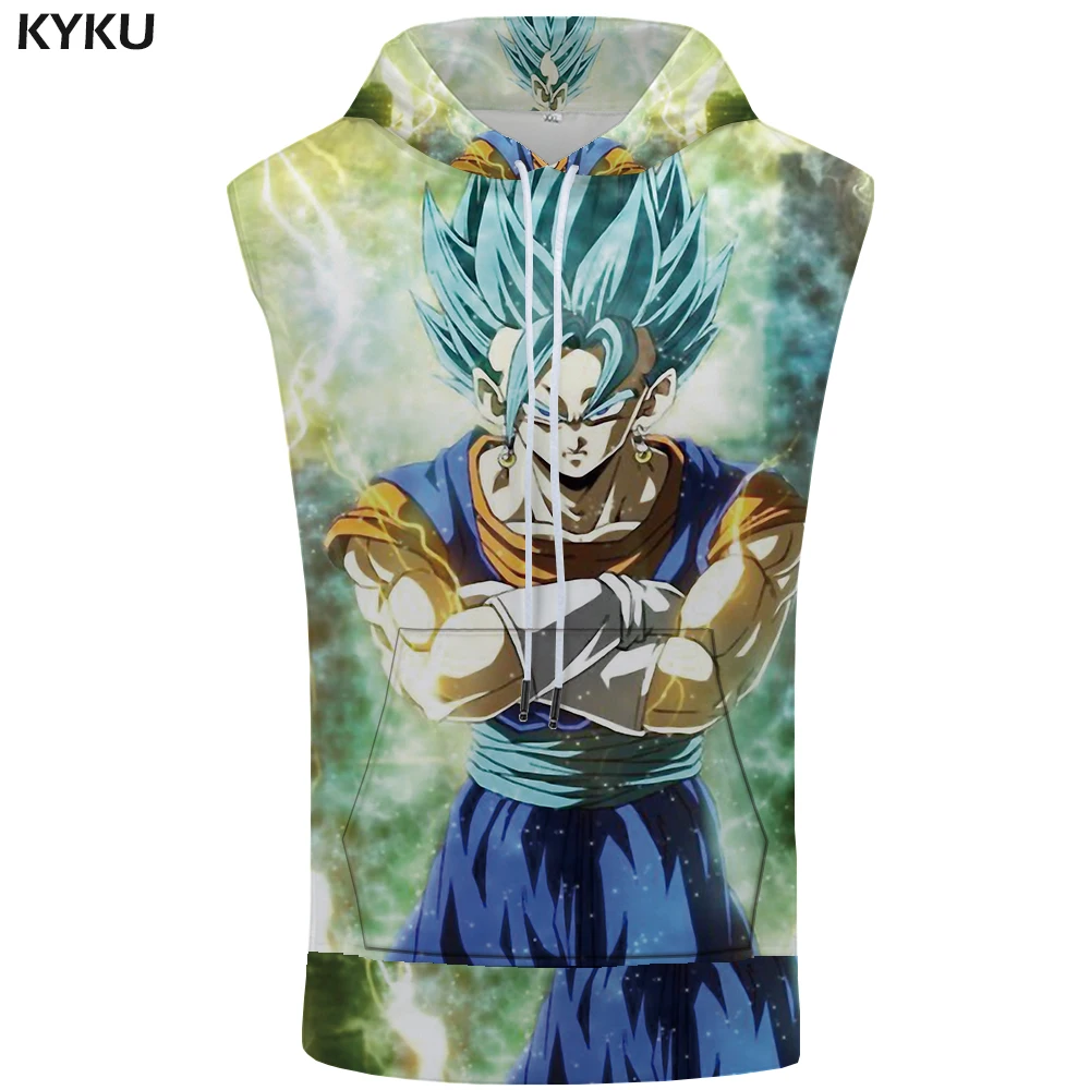 KYKU бренд Dragon Ball топ с капюшоном Goku Лето Готический Бодибилдинг персонаж Майка