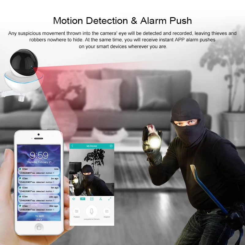 LOOSAFE беспроводная камера видеонаблюдения HD цветная мини с датчиком движения IP