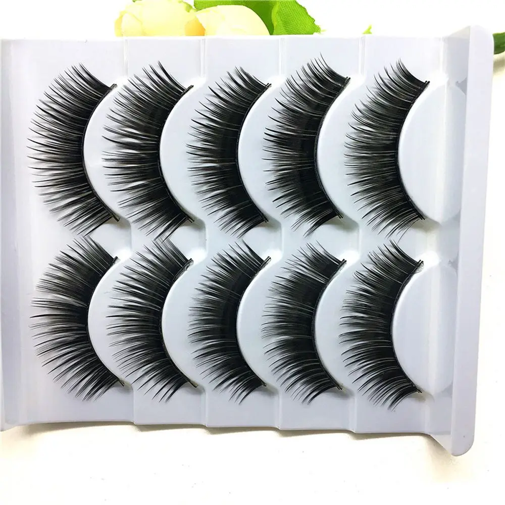 Натуральные мягкие черные длинные толстые перекрестные Накладные ресницы