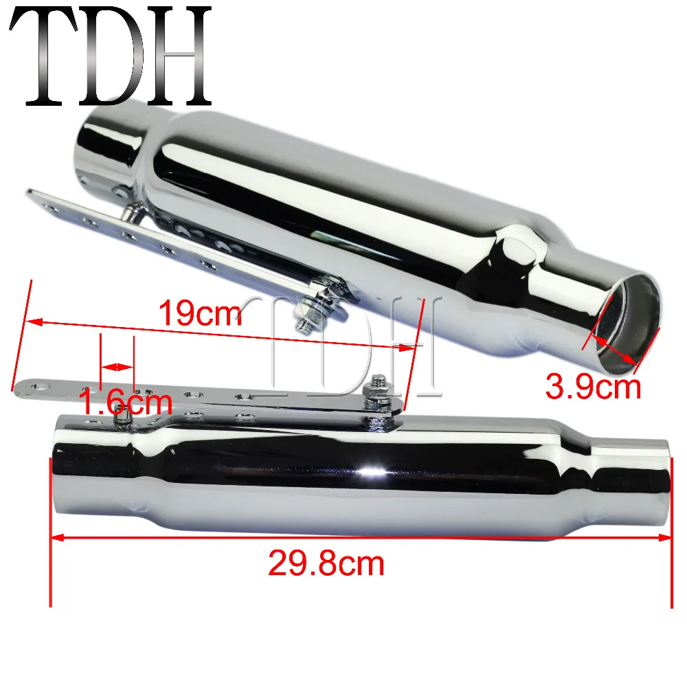 1 пара короткий тип мотоцикла 1/2 &quot1 3/4&quot Хромированный глушитель ретро для Harley