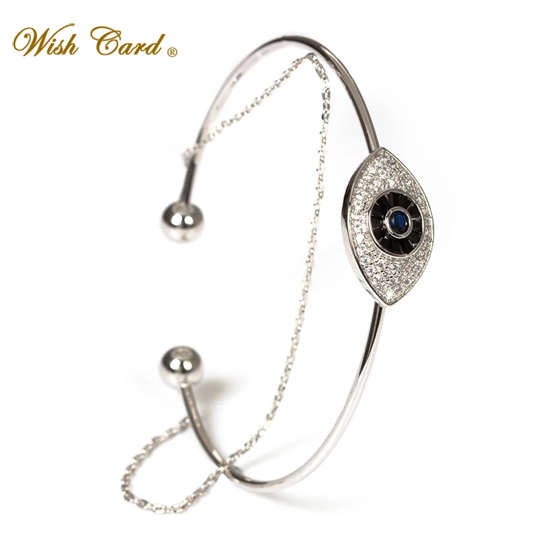Wish Card натуральные браслеты с кристаллами в виде глаз для женщин ювелирные
