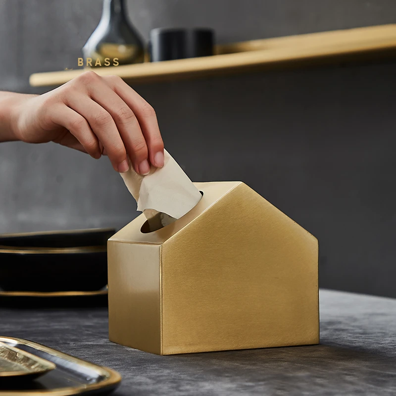 bath accessory brass brushed paper towel dispenser kitchen tissue box cover boxes for decoration holder | Дом и сад