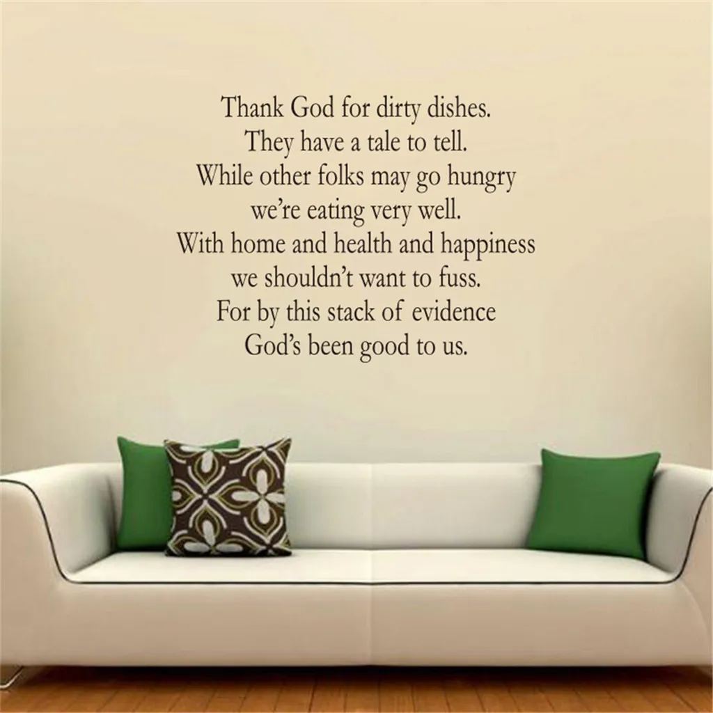 KAKUDER thank god Removable Incentive Sticker Art Vinyl Mural Home Wall Window Decor English proverbs dropshipping | Дом и сад