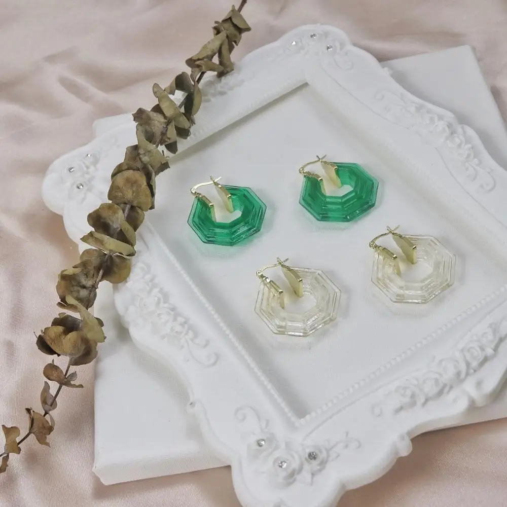 Bilincolor модные большие зеленые акриловые серьги для женщин|Серьги-подвески| |