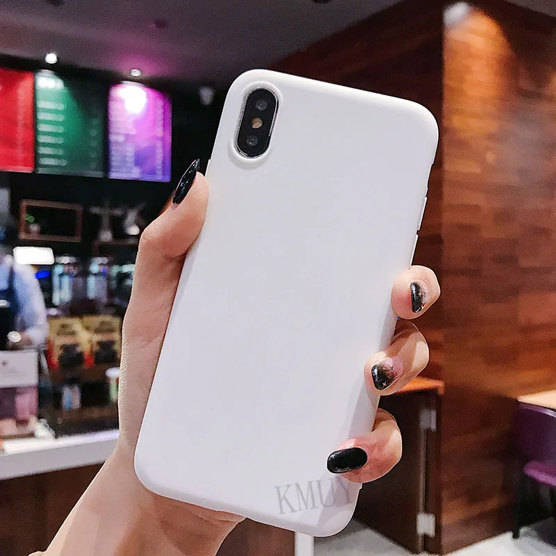 Цветной силиконовый защитный чехол для iphone XR X XS Max 6 6S 7 8 Plus 5 5S SE милый мягкий простой модный чехол для телефона