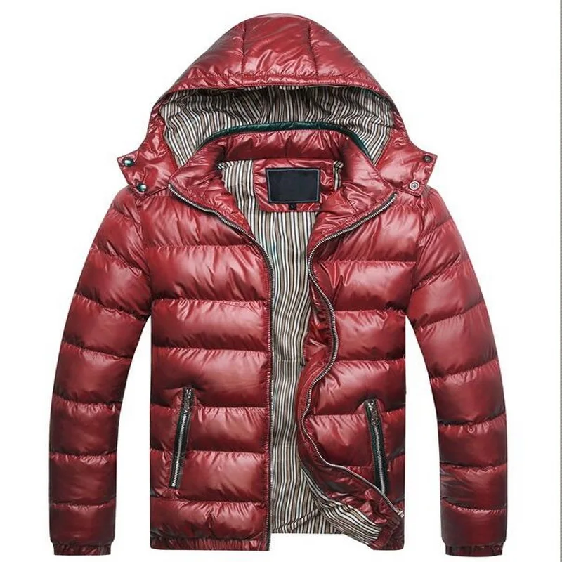 Fashion Parkas Men Russia Hot Winter Jackets Men Glossy Parkas Men Padded Coats Thick Cotton Outwear Asia Size M-5XL
