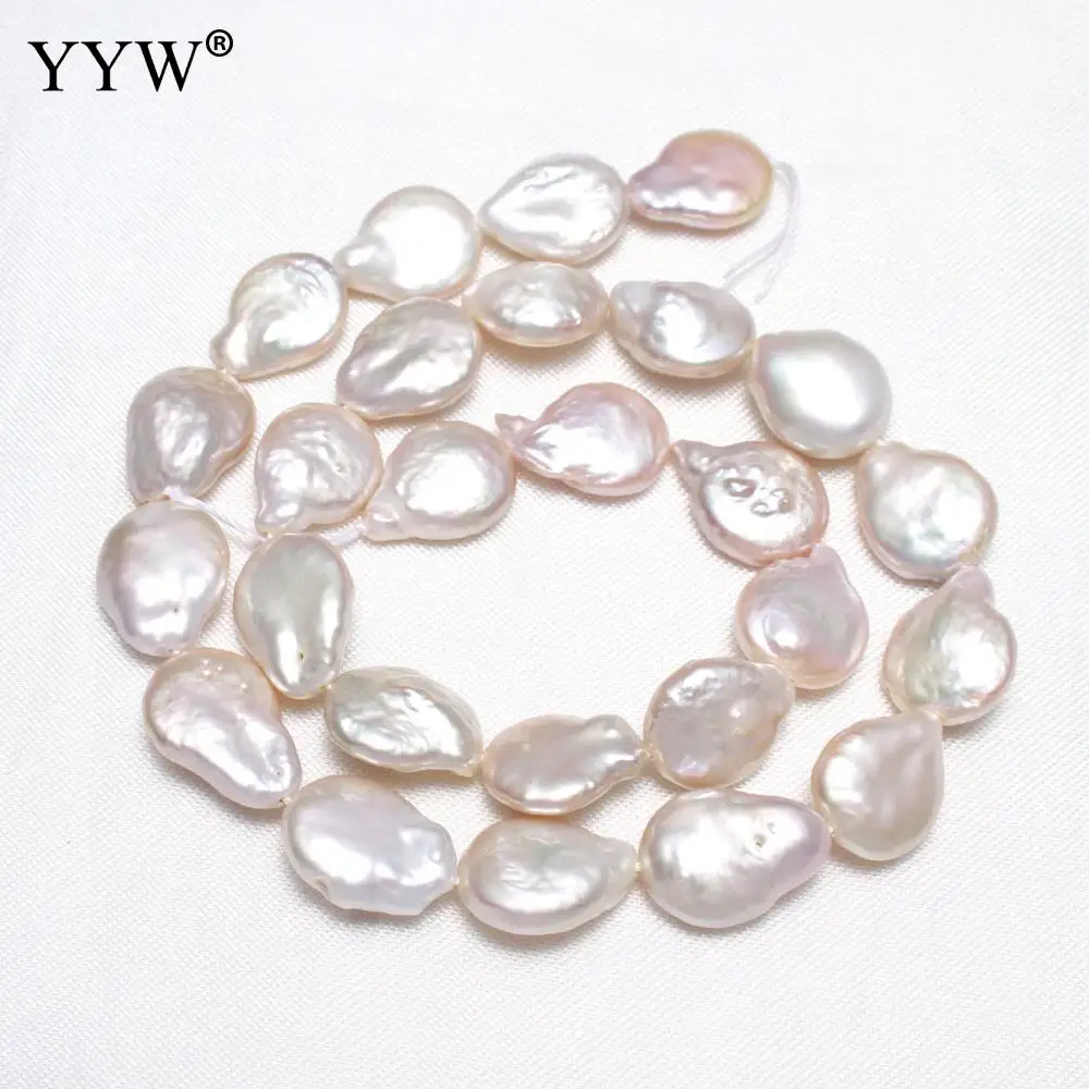 

YYW High Quality Cultured Baroque Freshwater Pearl Beads natural white 11-12mm Approx 0.8mm Sold By Strand for Jewelry Making