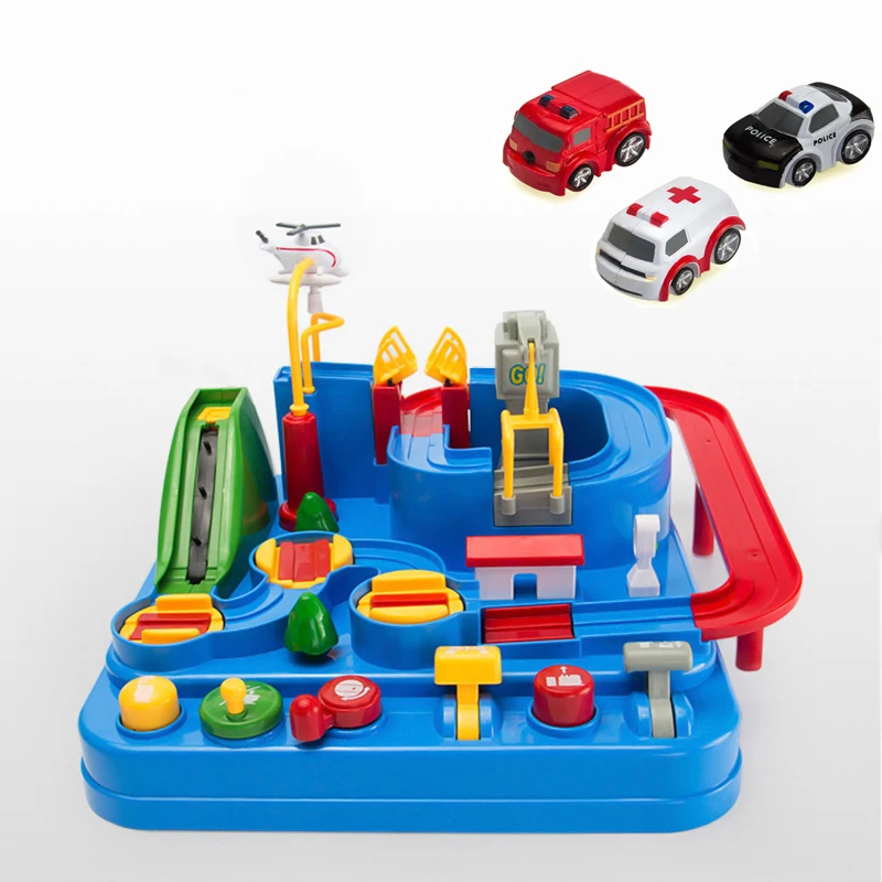 Гоночный автомобиль трек строительные блоки большого размера развивающие