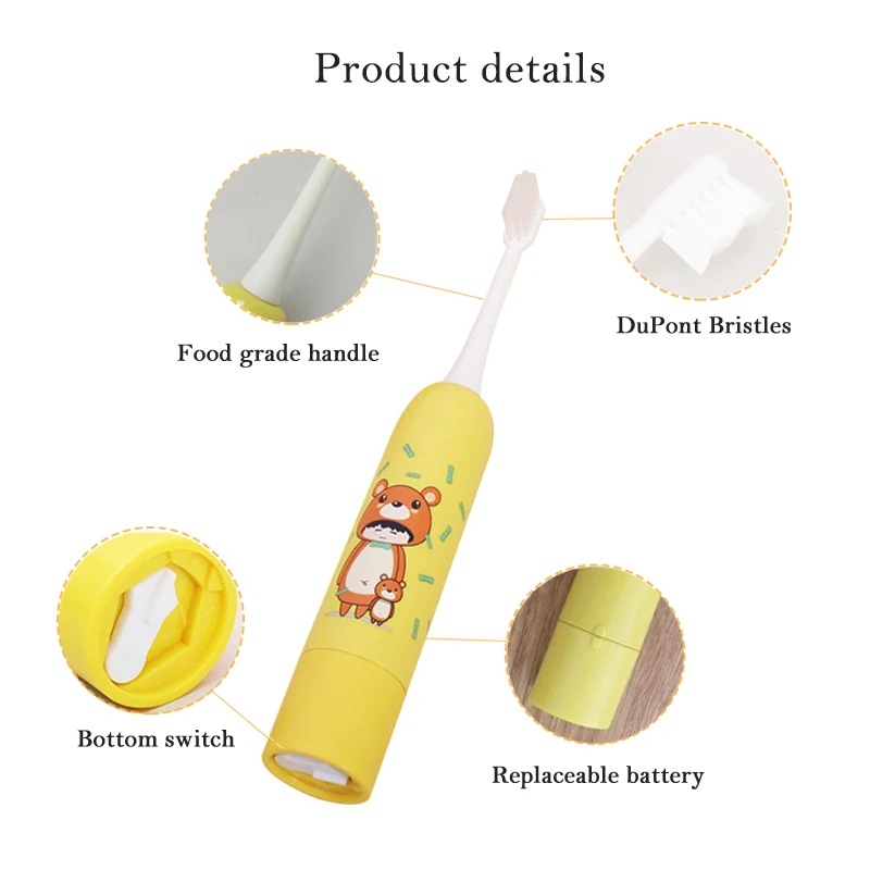 Звуковая автоматическая электрическая зубная щетка для детей Детский уход за
