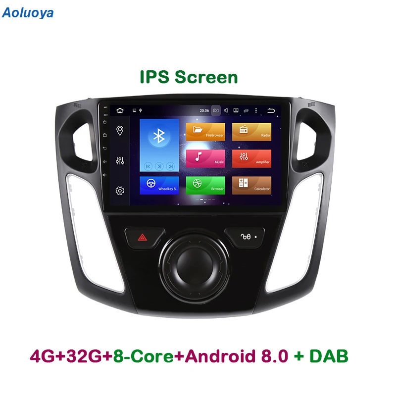 Aoluoya IPS 4G RAM 32G ROM Восьмиядерный Android 8 0 автомобильный DVD GPS плеер для Ford Focus 2012 2013 2014 2015