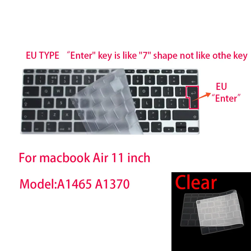 Для Apple Macbook pro13/11Air 13/15 Retina12 дюймов все серии Силиконовый чехол для клавиатуры прозрачная защитная пленка EU/US - Цвет: P