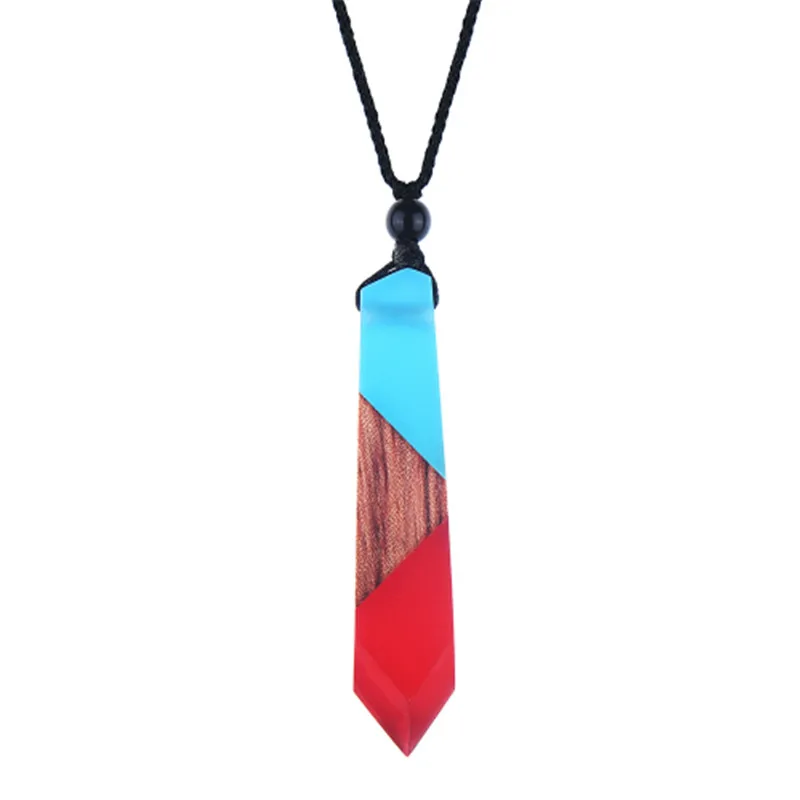 

Dropshipping Fashion Women Men Necklace Handmade Resin Natural Wood Necklaces Pendants Rope Chain Wooden Unisex Jewelry Gifts