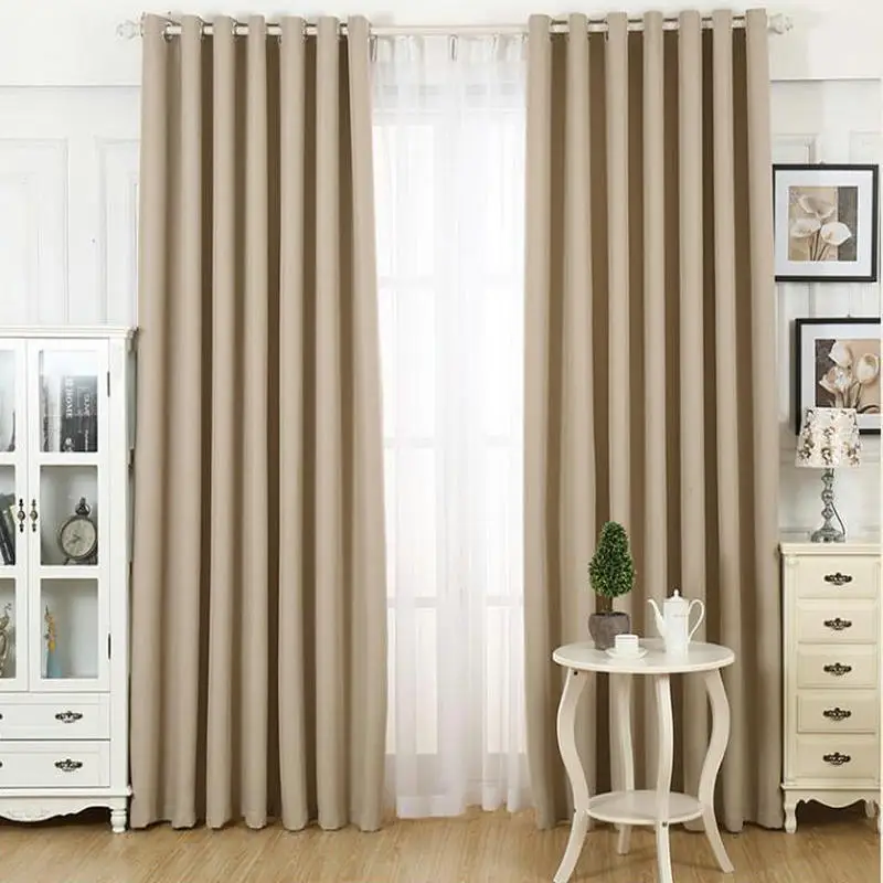 Однотонные льняные шторы для гостиной тканевые занавески в деревенском стиле