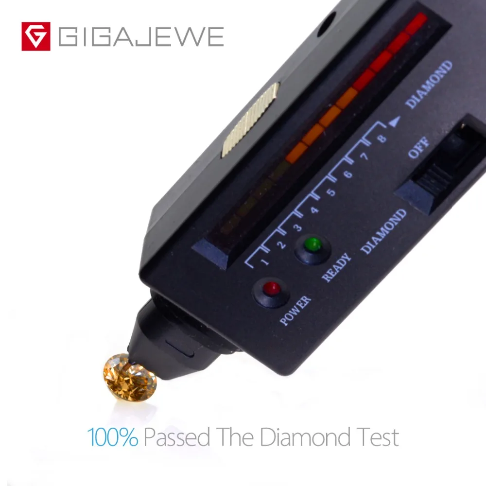 GIGAJEWE Муассанит 1.0ct Золотой VVS1 круглая огранка лабораторные алмазные драгоценные камни свободные каменные подвески для DIY изготовления ювелирных изделий подарок подруге