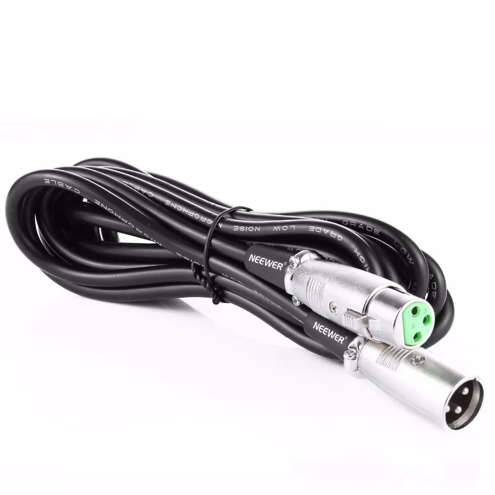 Neewer 6 М Универсальный 3 контактный XLR штекер к гнездовой микрофонный кабель для