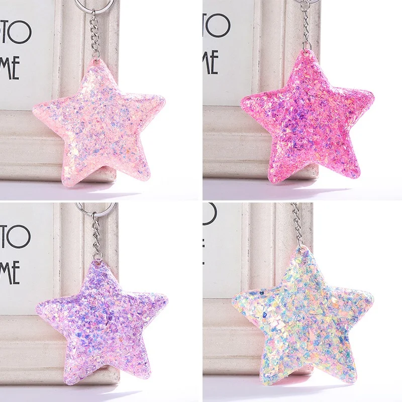 Модный брелок с блестками милое сердце Бабочка кошка звезда для женщин и девочек