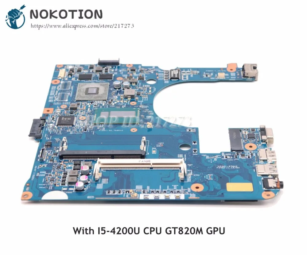 

Материнская плата NOKOTION NBMK111001 NB.MK111.001 для ноутбука Acer aspire E1-472G, 48.4YP20.031 SR170 I5-4200U CPU GT820M GPU