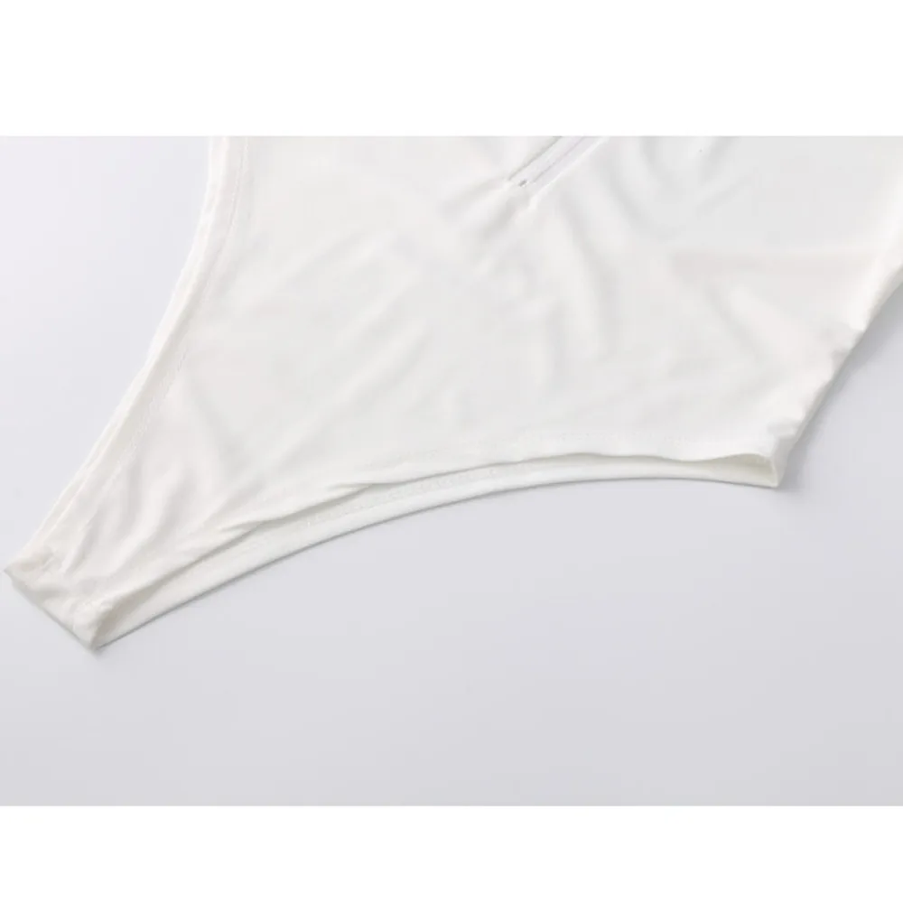 Женский цельный костюм однотонный бикини монокини на молнии с открытой спиной