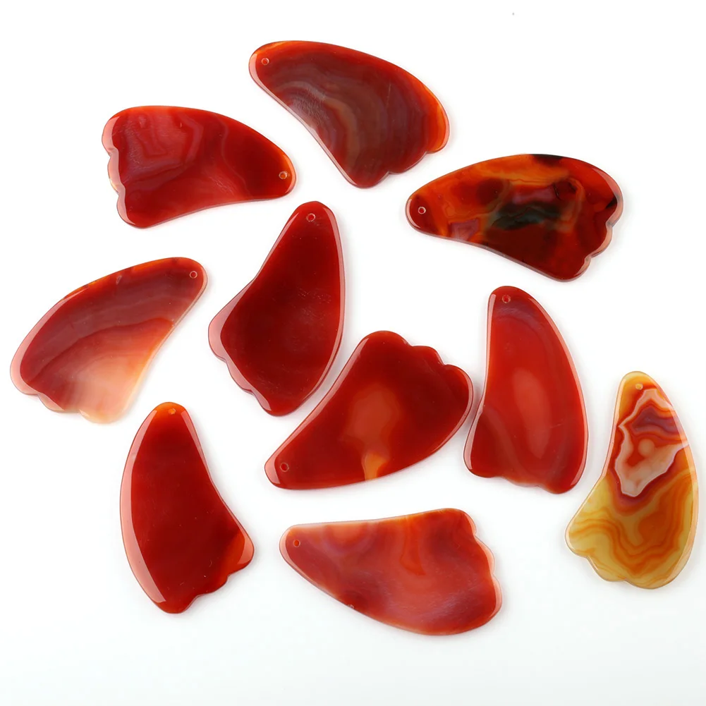 Натуральный агат гуаша Сердолик Gua Sha пластины Gua Sha Доска тело и инструмент для массажа лица иглоукалывание