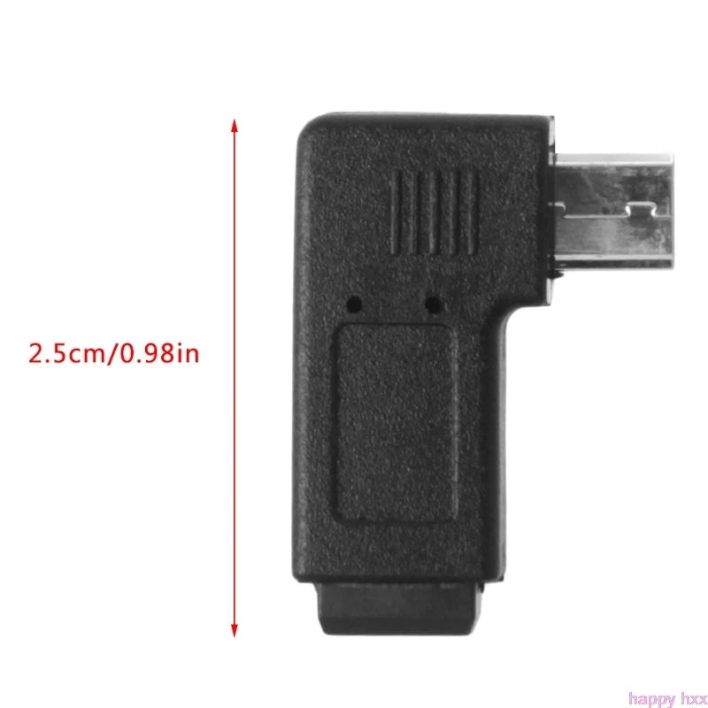 90 ° левый и правый угловой мини USB 5-контактный гнездовой адаптер синхронизации