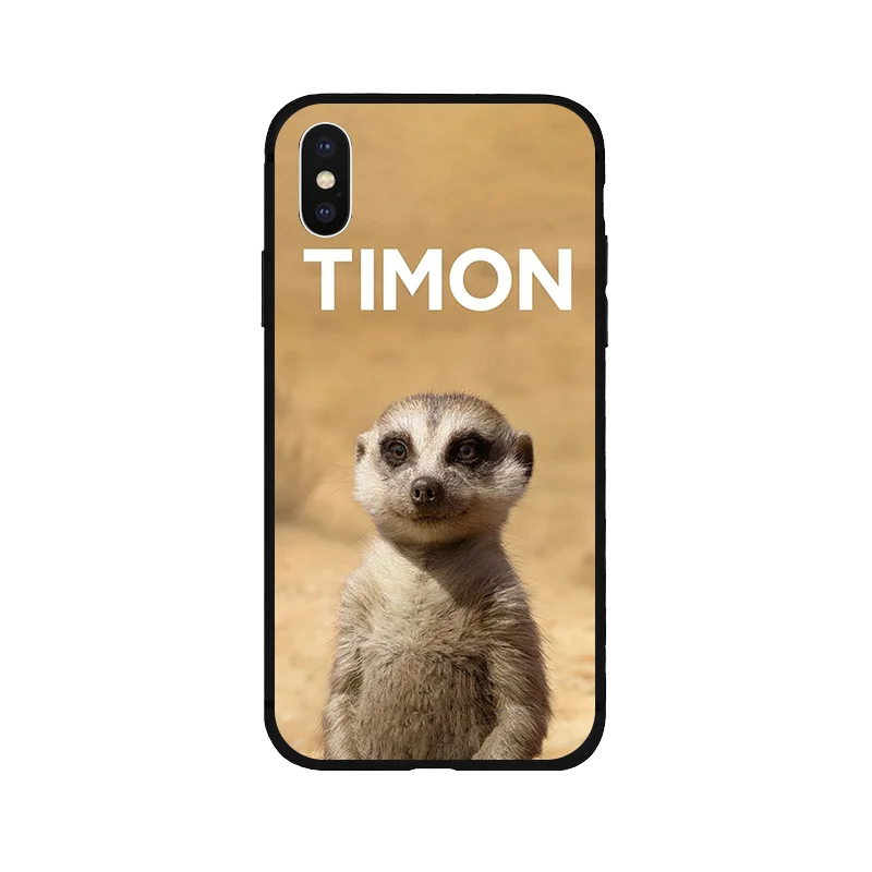 Король Лев Тимон Симба черный мягкий ТПУ чехол для телефона iPhone 8 7 6 6S Plus X XS XR MAX 5 5S