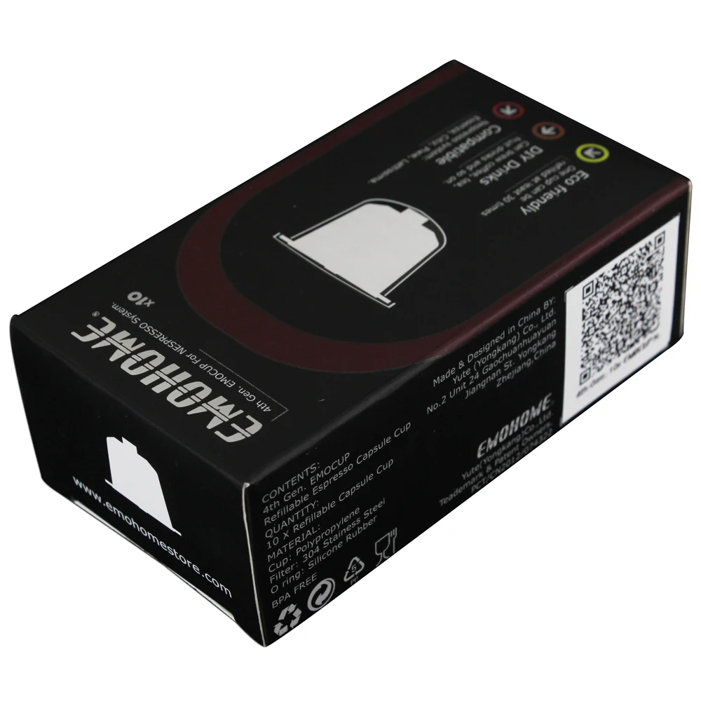 EMOHOME 5/10 шт эспрессо многоразовые капсулы для кофе совместимые Nespresso машины