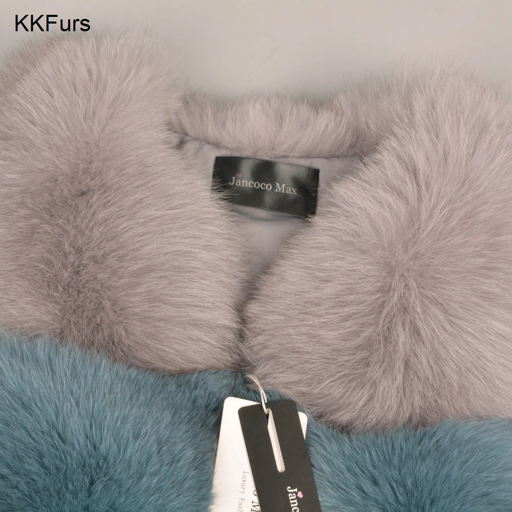 JKKFURS 2021 Новый женский жилет из натурального Лисьего меха серый синий разные цвета