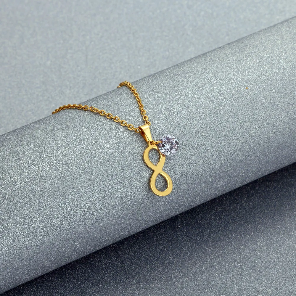 Персонализированные ожерелья FINDYOU Infinity Love золотого цвета на заказ из камня по