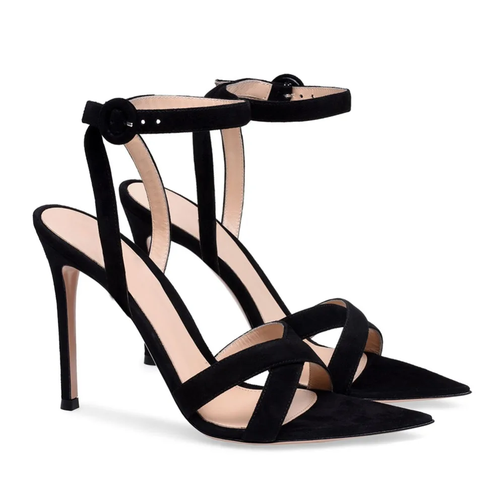 Новинка Модные женские босоножки на высоком каблуке с острым носком и