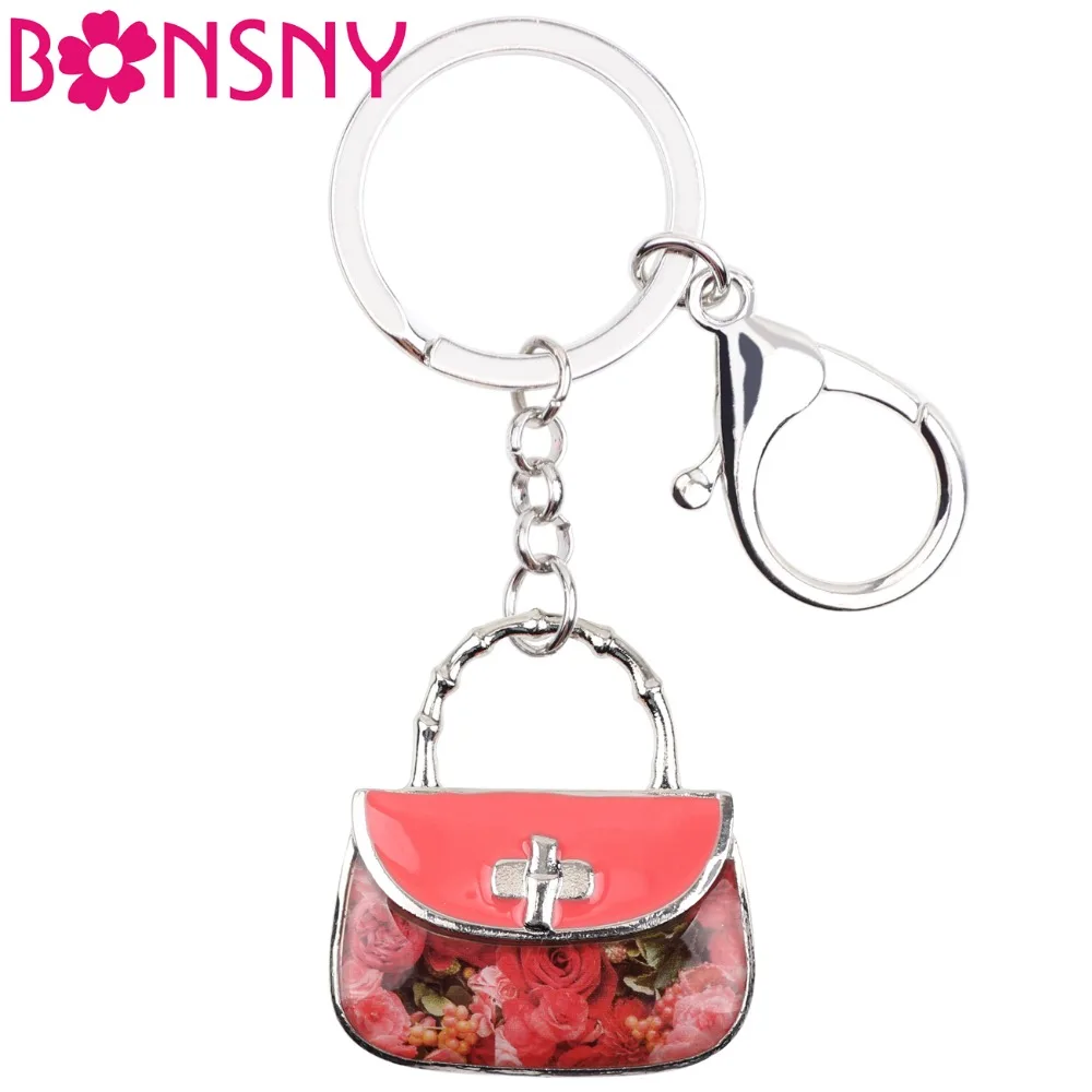 Bonsny акриловый Модный милый цветочный брелок для женщин и девушек подвески