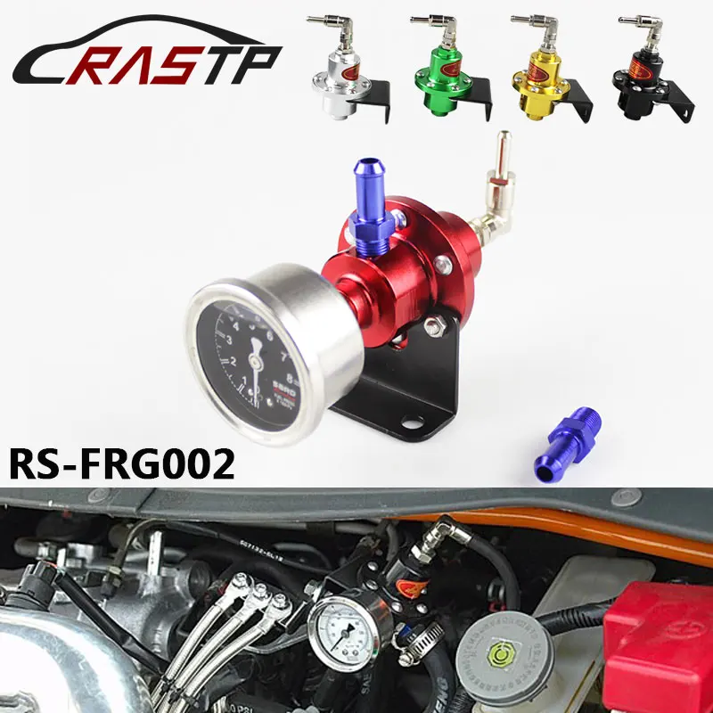 RASTP Universal Adjustable SARD Fuel Pressure Regulator With Original Gauge And Instructions Fuel Pressure Regulator RS-FRG002