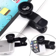 Universal 3in1 Phone Lens Clip-on Fish Eye Lenses Wide Angle Macro Mobile lens For iPhone 5S 6 Samsu