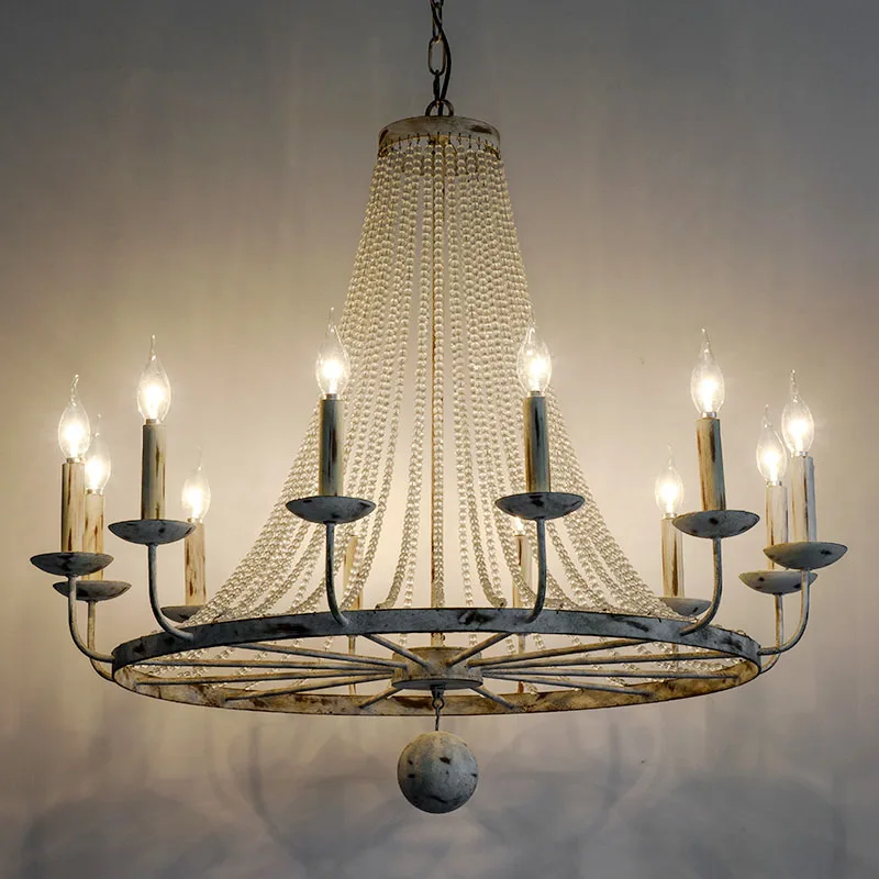 Роскошная винтажная ретро-люстра в американском стиле кантри большая