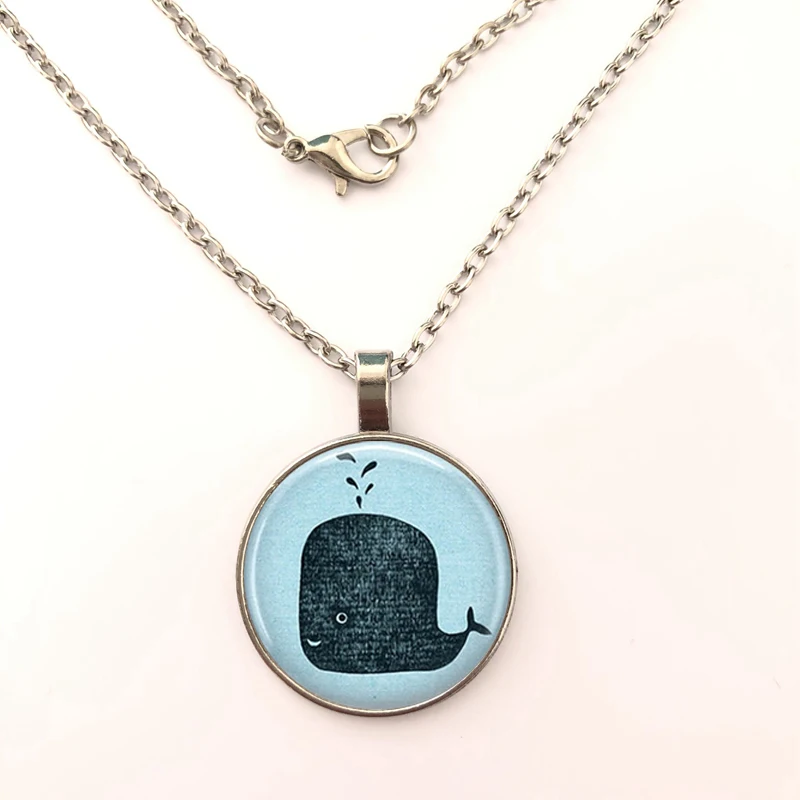 GDRGYB 2019 кулон с изображением Кита ожерелье милый синий кит большой рыбий член