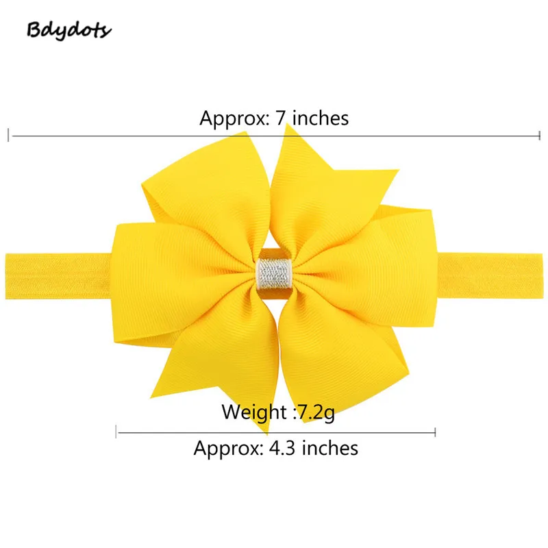 

1piece lovely Elegant Silver Bow Headband Hair Bands Shining hair accessories Solid Color Hair Accessories For Kids