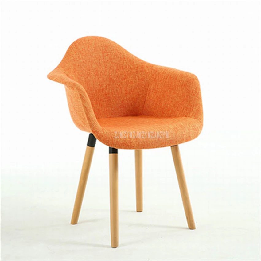 

Современный обеденный стул из цельного дерева с мягкой спинкой и подлокотниками для гостиной, популярный стул для отдыха