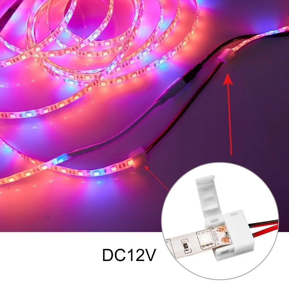 RGB светодиодные ленты Разъем Кабель PCB клип аксессуары наборы для SMD 3528/5050 огни 10