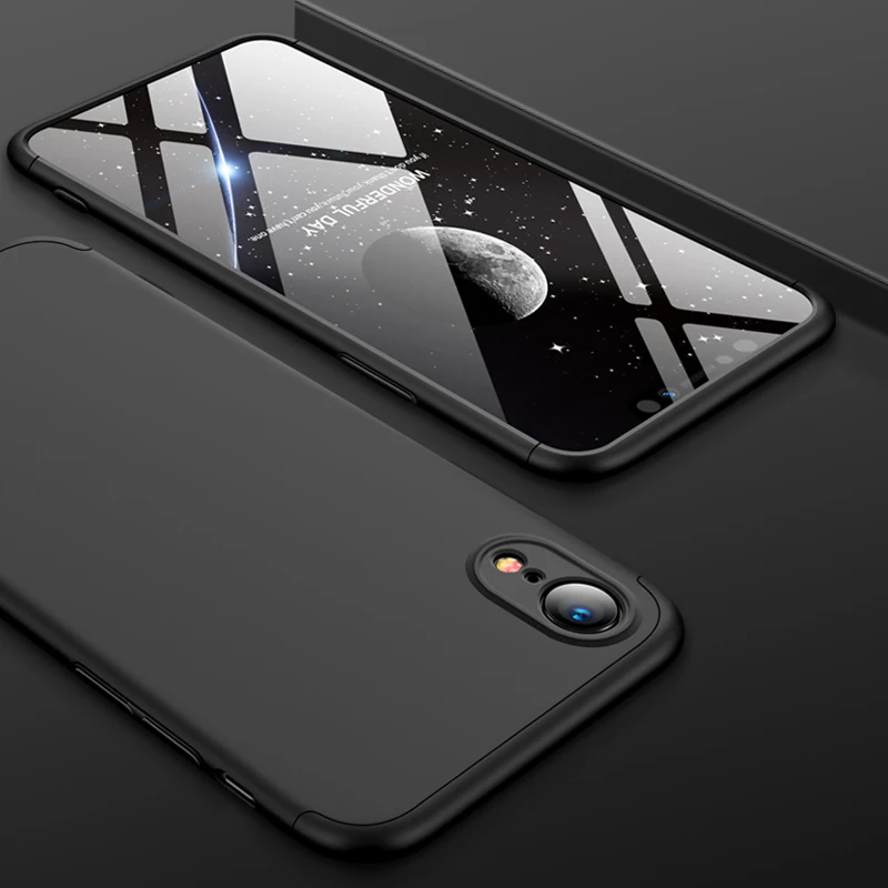 GKK противоударный 360 полная защита 3 в 1 Hard-PC Mobile Phone Чехол на заднюю панель для iPhone XR