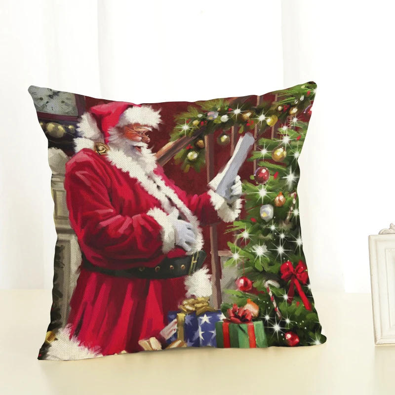 Наволочка на подушку с надписью «Merry Christmas» и надписью «Happy Day Joy», подарки на праздник, Рождественская елка, наволочка для дивана, домашний декор