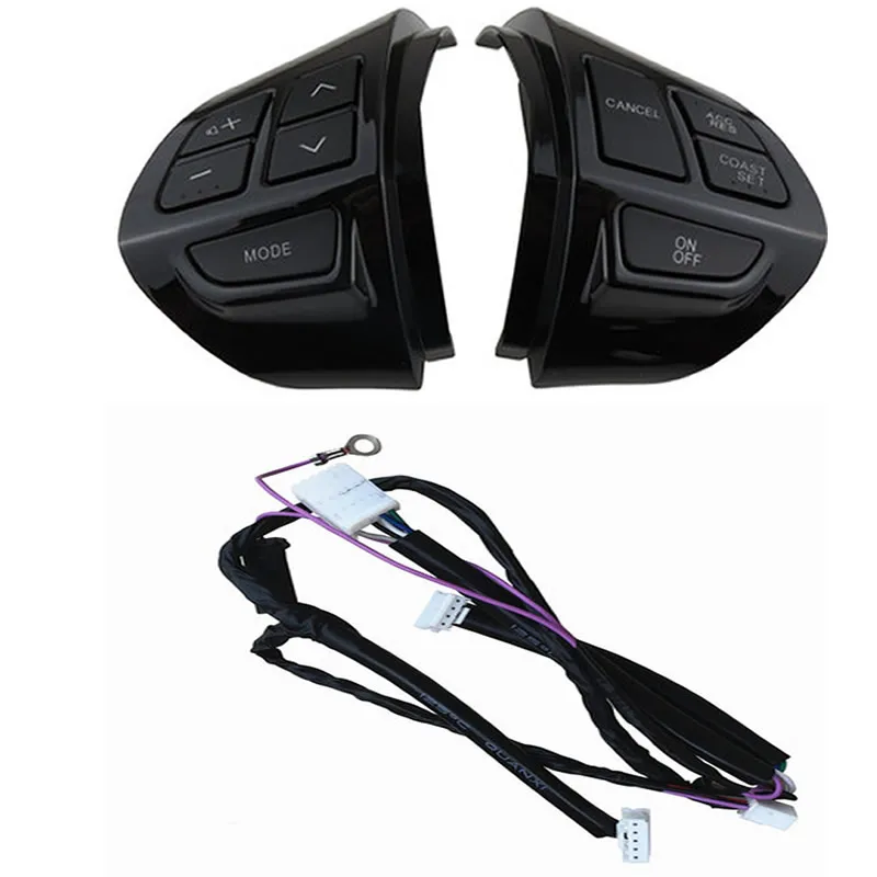 Black set Кнопки для автомобиля для Mitsubishi ASX многофункциональные кнопки управления рулем автомобиля с кабелями - Цвет: Black set