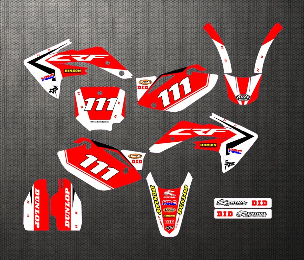 Queen-X Custom Team Graphics Backgrounds Decals 3M Stickers Kit For Honda CRF150R 2007-2013 003
