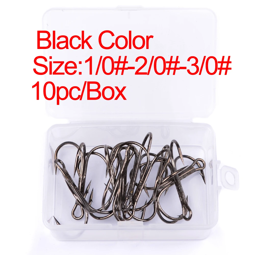 10 шт./корт. Рыболовные крючки из высокоуглеродистой стали для приманки 1/0 #2/0 #3/0 #