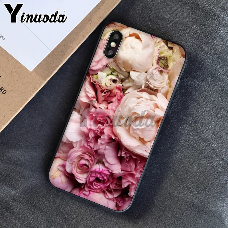 11pro MAX милый пион белые цветы ТПУ Мягкий силиконовый чехол для телефона Apple iPhone 8 7 6