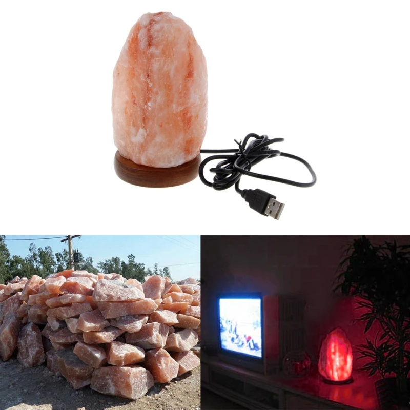 HNGCHOIGE натуральный ручной резной USB деревянный основание гималайский кристалл Rock