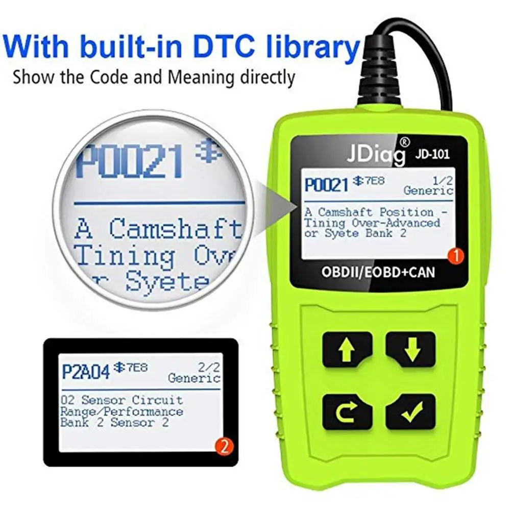 Автомобильный диагностический сканер для JD101 OBDII EOBD AL519 диагностическое